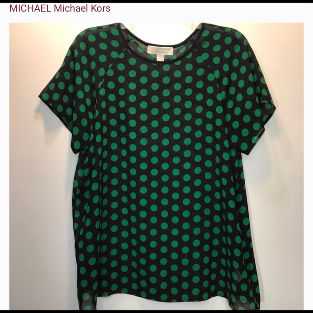 2 for 15 Michael Kors- Navy Green Polka Dotted